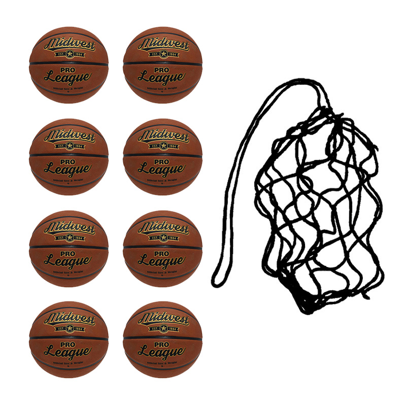 Net of 8 Midwest Pro League Basketball (Sizes 5,6,7)